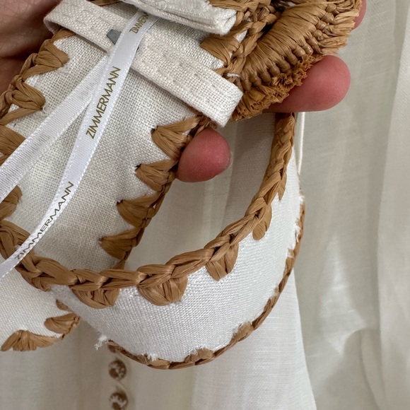 Zimmermann Postcard Belted Broderie Anglaise Linen and Silk Blend Midi Dress - Picture 6 of 16